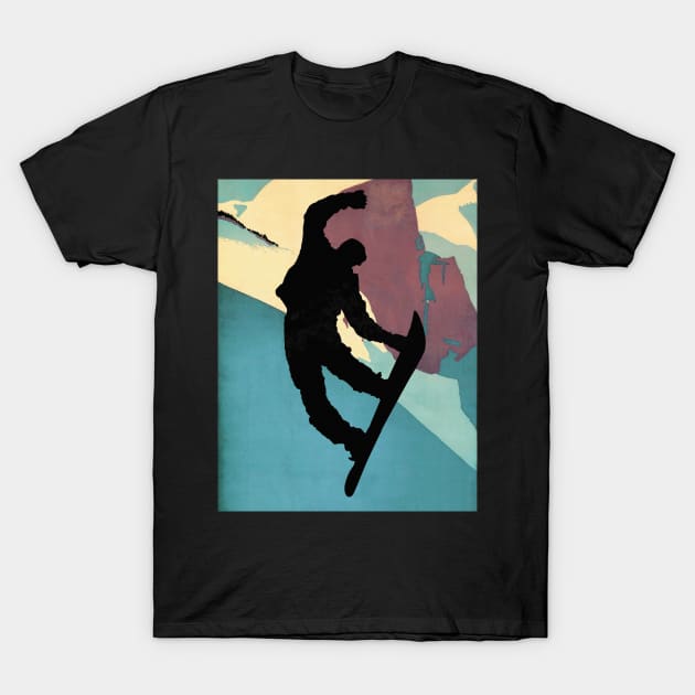 Snowboarding Dude, morning light T-Shirt by LittleBean